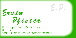 ervin pfister business card